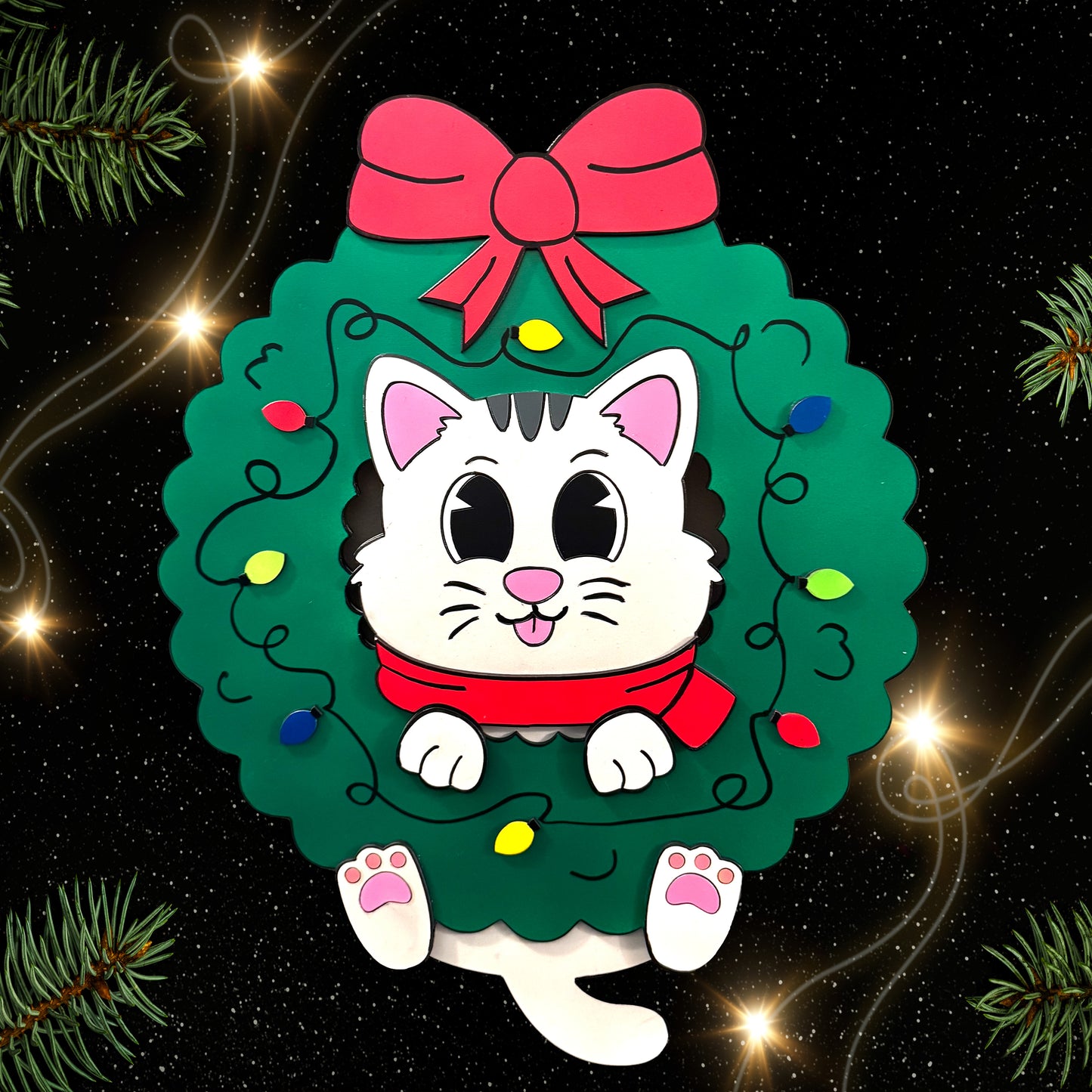 Cat Door Hanger Wreath