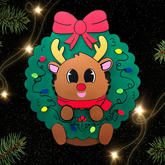 Reindeer Door Hanger Wreath