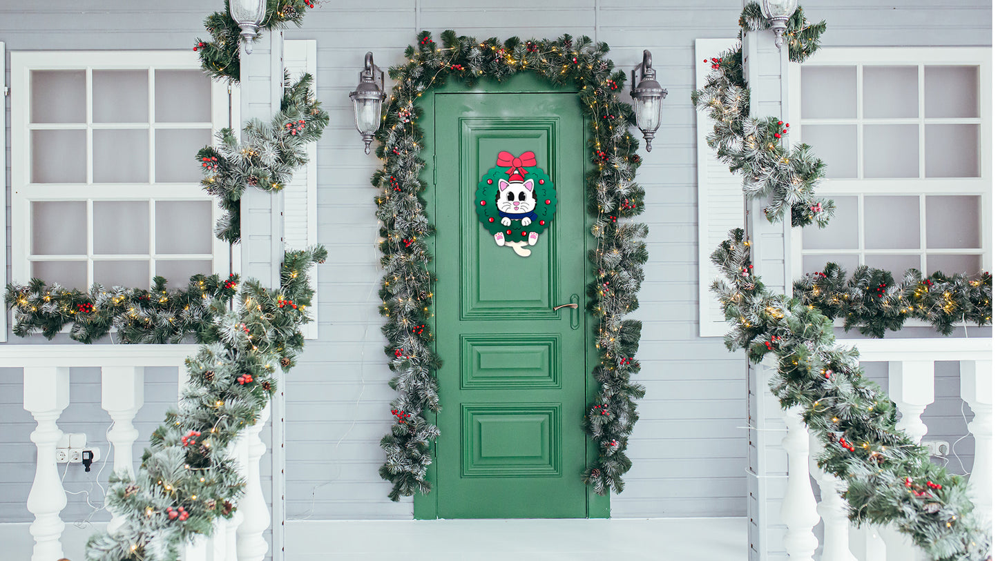Cat Door Hanger Wreath